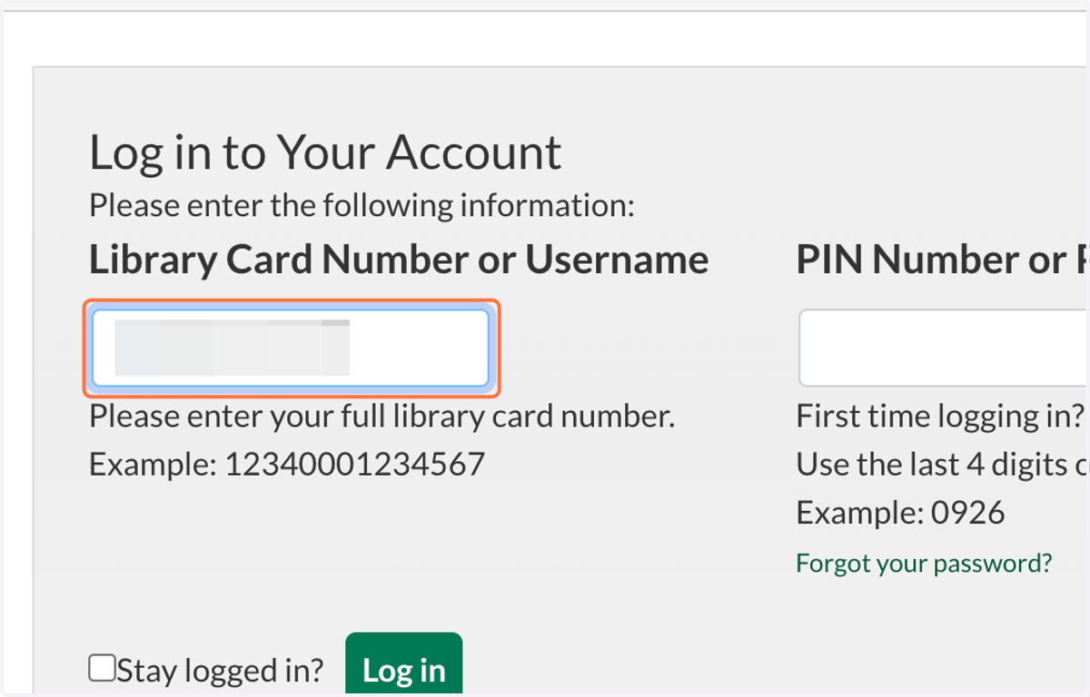 Type in your Username