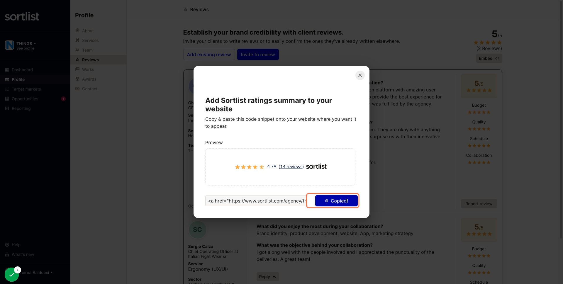 Click on Copy code