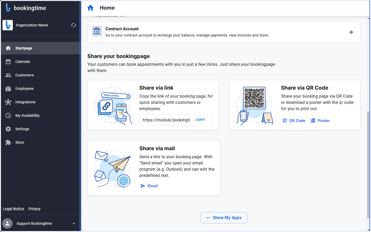 Scroll down to the sharing section