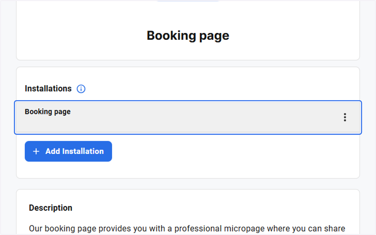 Click on Booking page