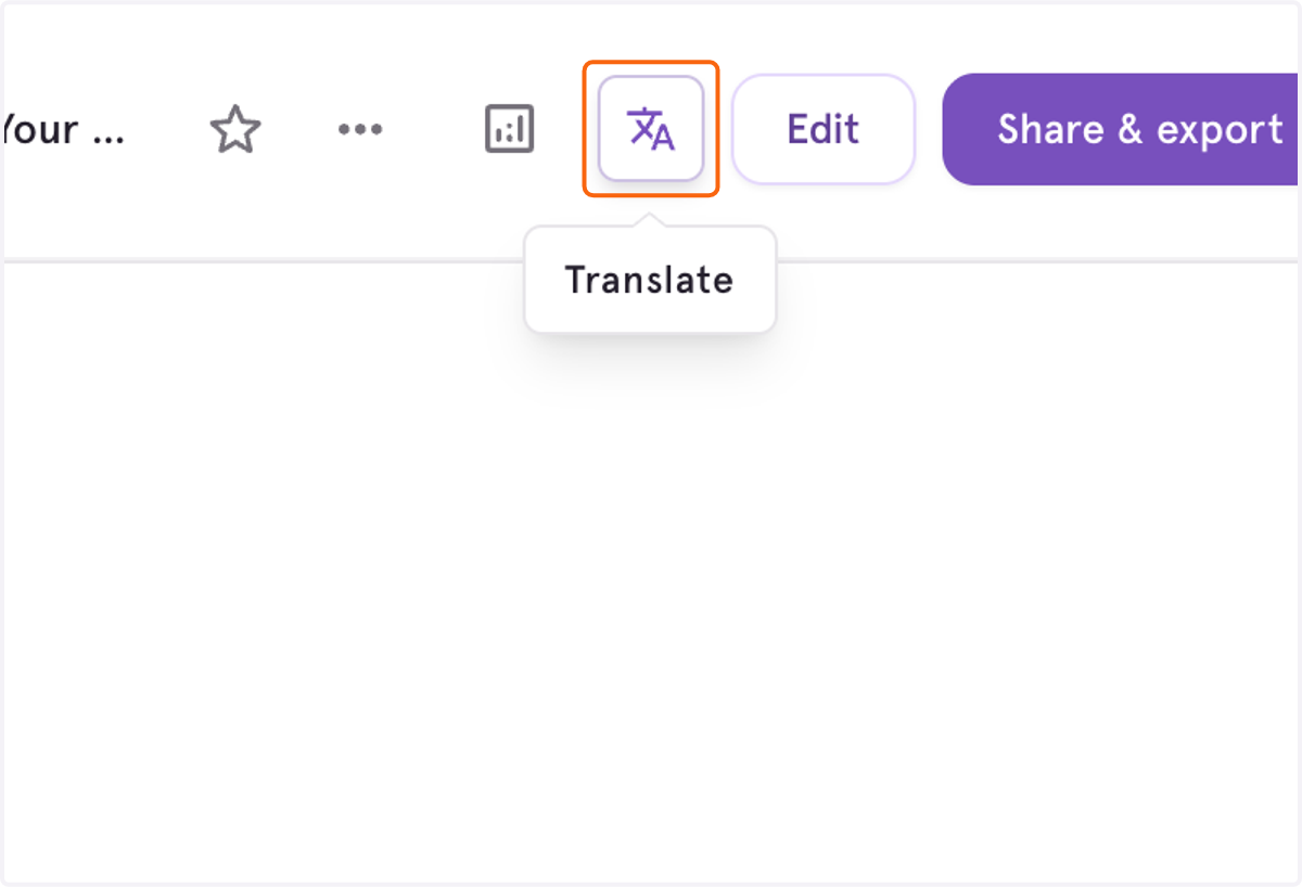 Click on Translate