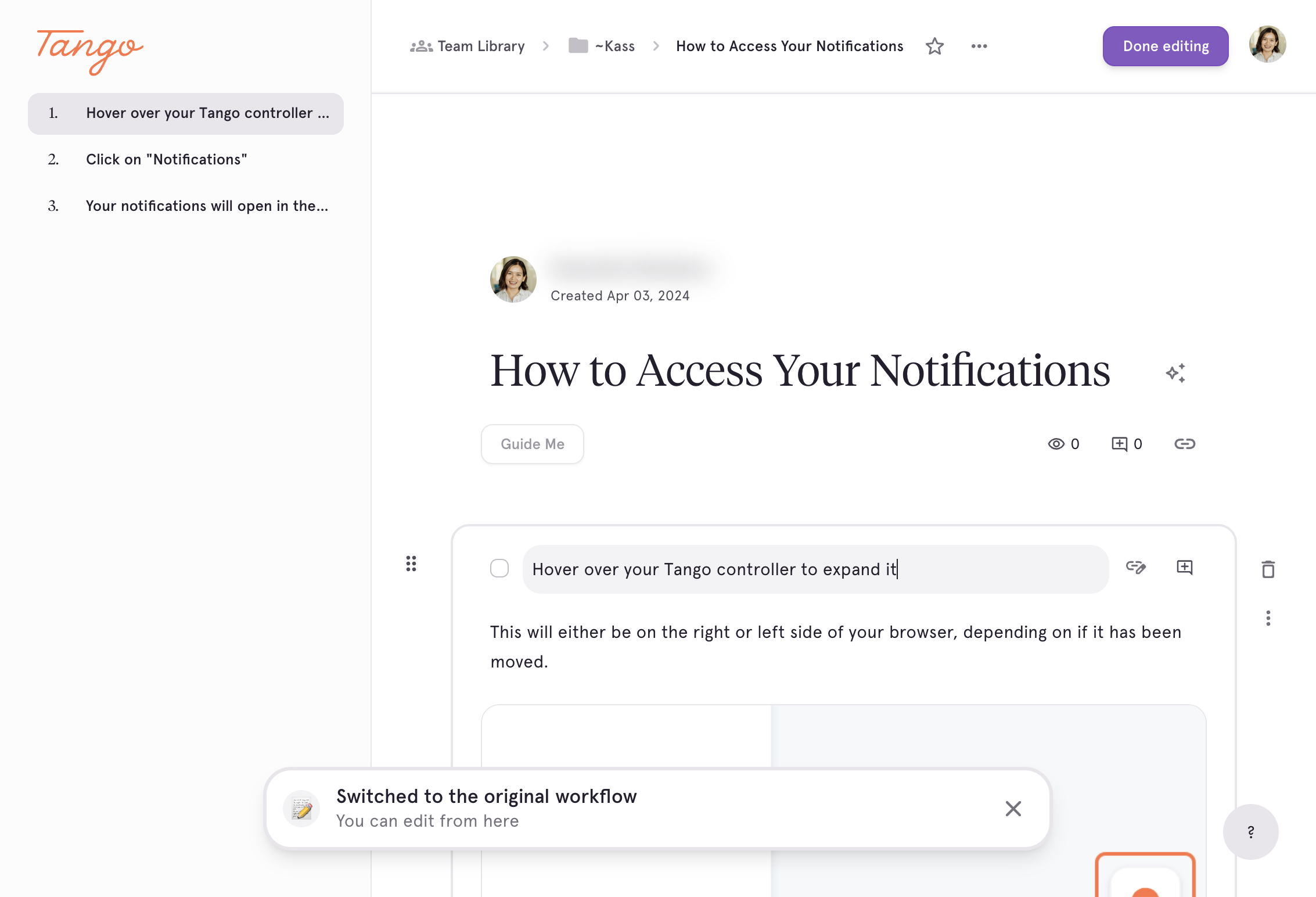 Click on Done editing