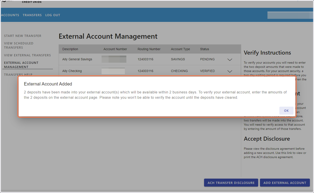 Look for the Confirmation Notice (Click to continue)