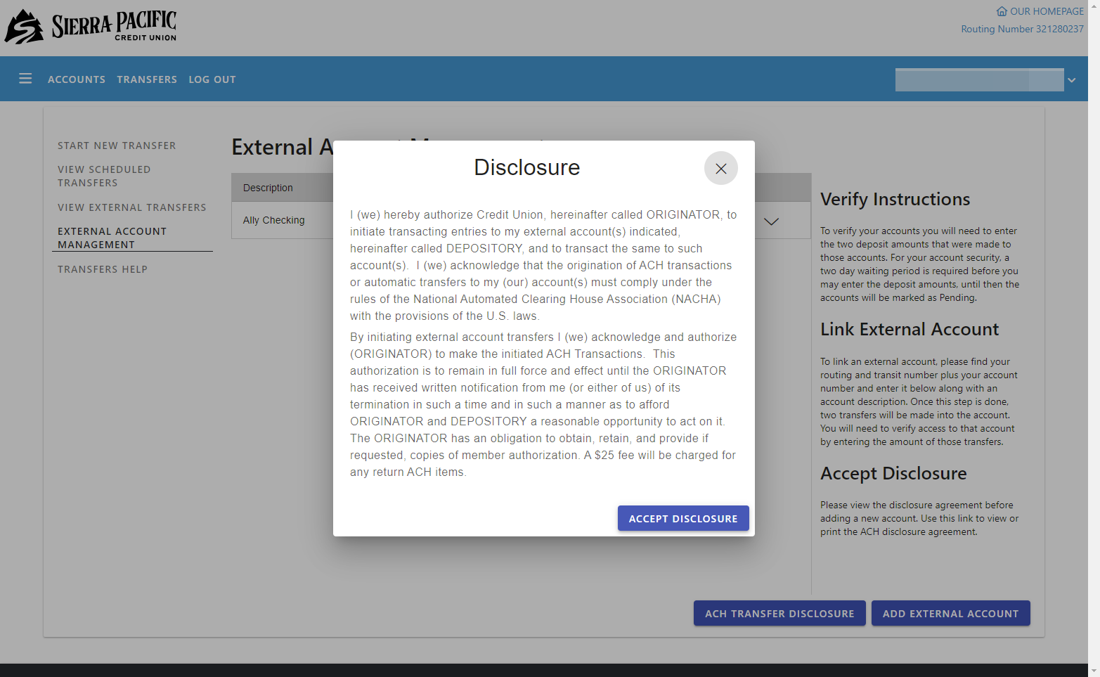 Click on ACCEPT DISCLOSURE