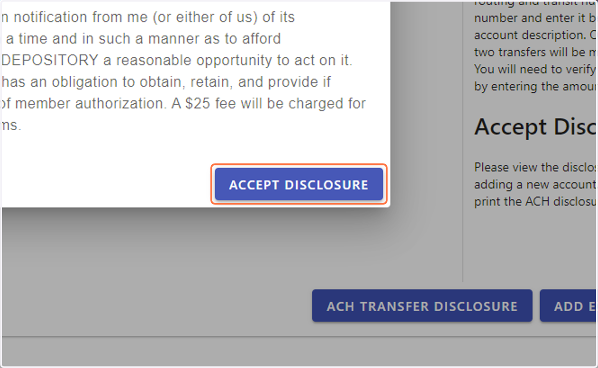 Click on ACCEPT DISCLOSURE