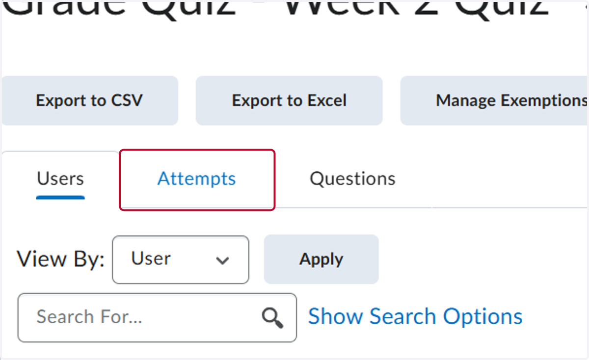 Click on Attempts