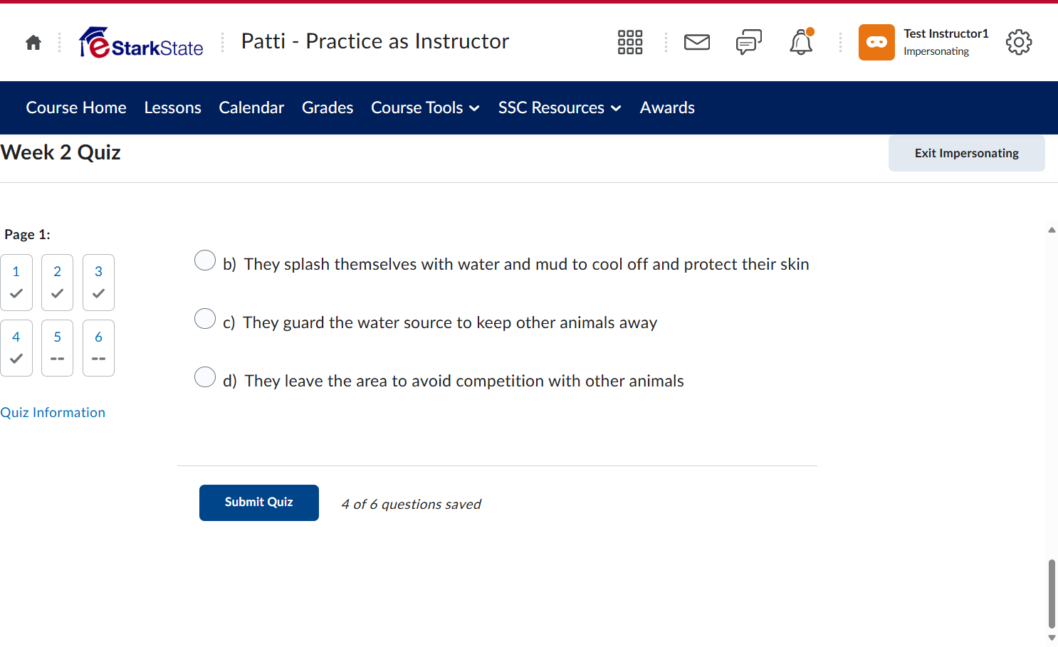 Click on Submit Quiz after you review the quiz
