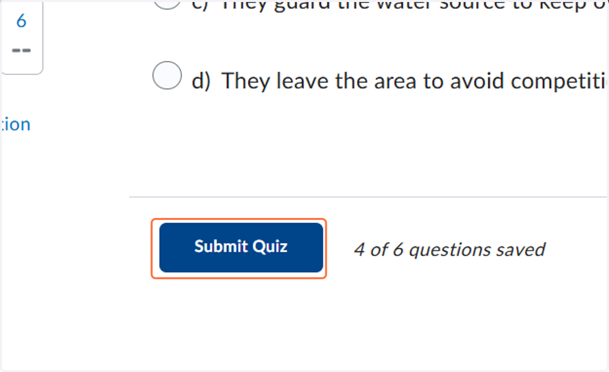 Click on Submit Quiz after you review the quiz