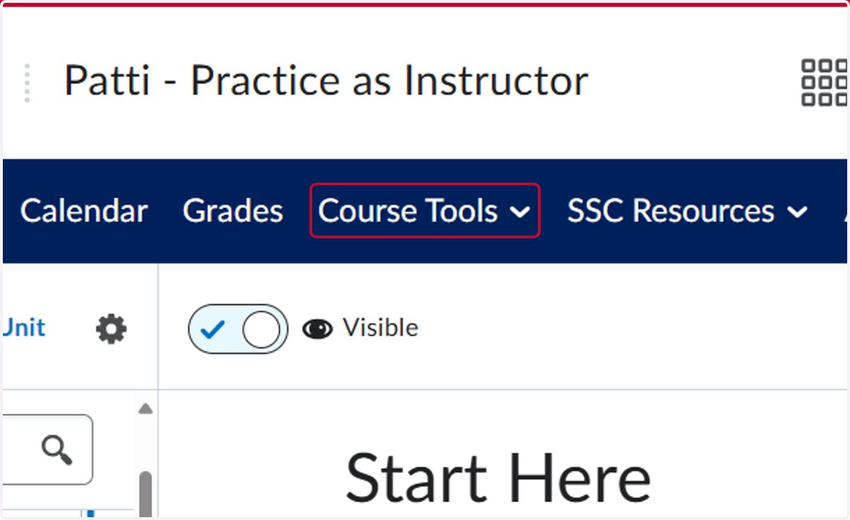 Click on Course Tools
