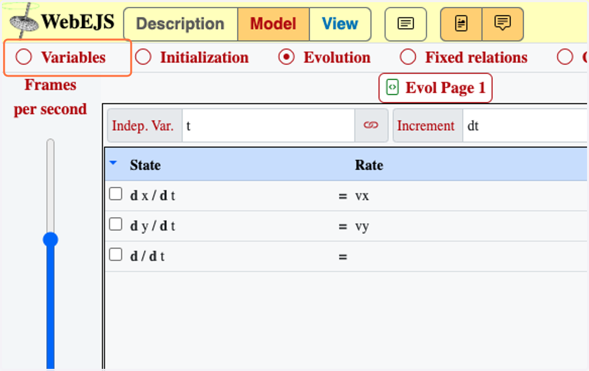 Click on Variables