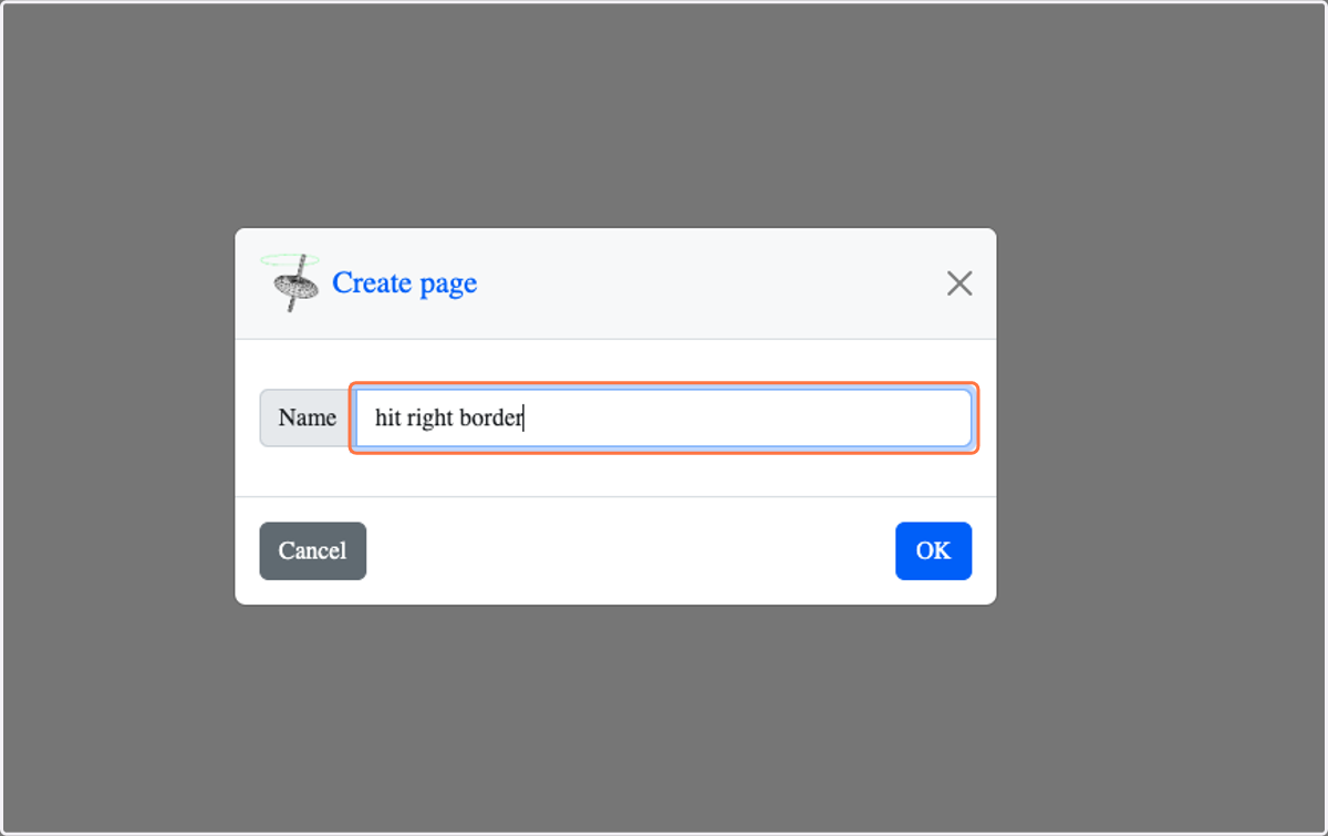 Type "hit right border"
