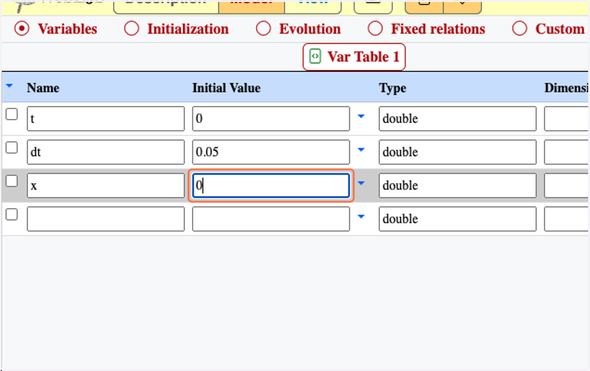 Type "0" to set the initial value to zero