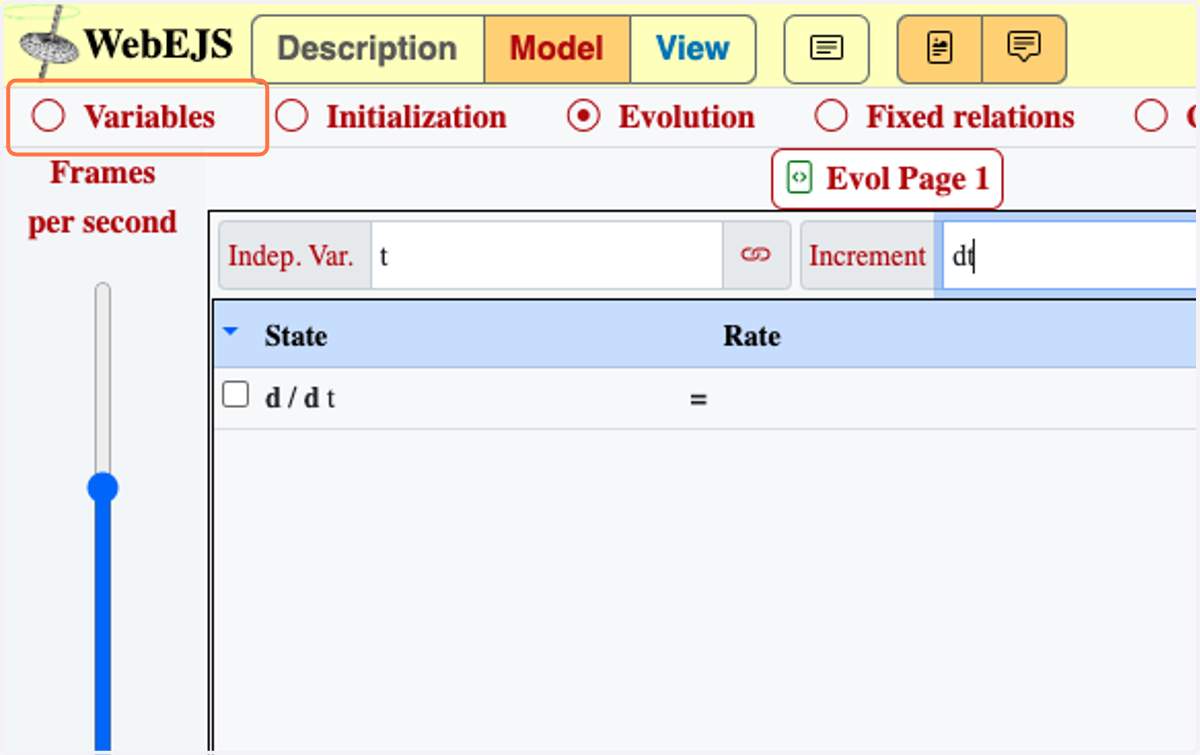 Click on Variables, to start declaring them