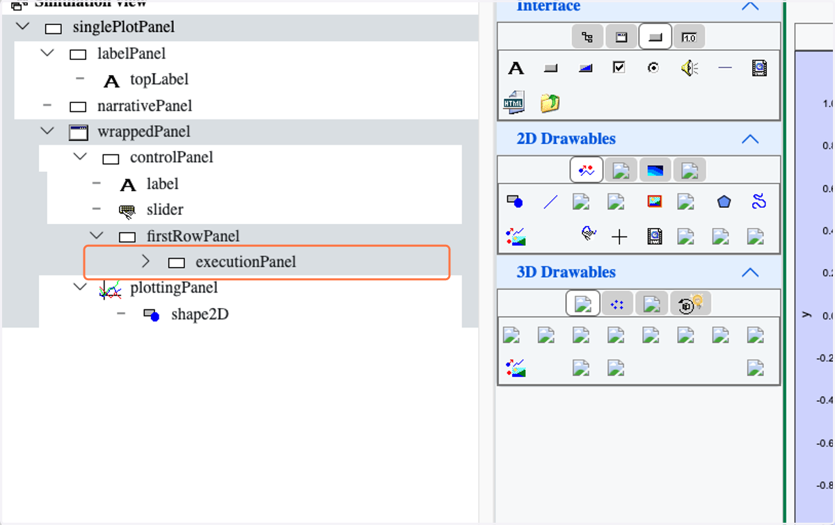 Click on executionPanel