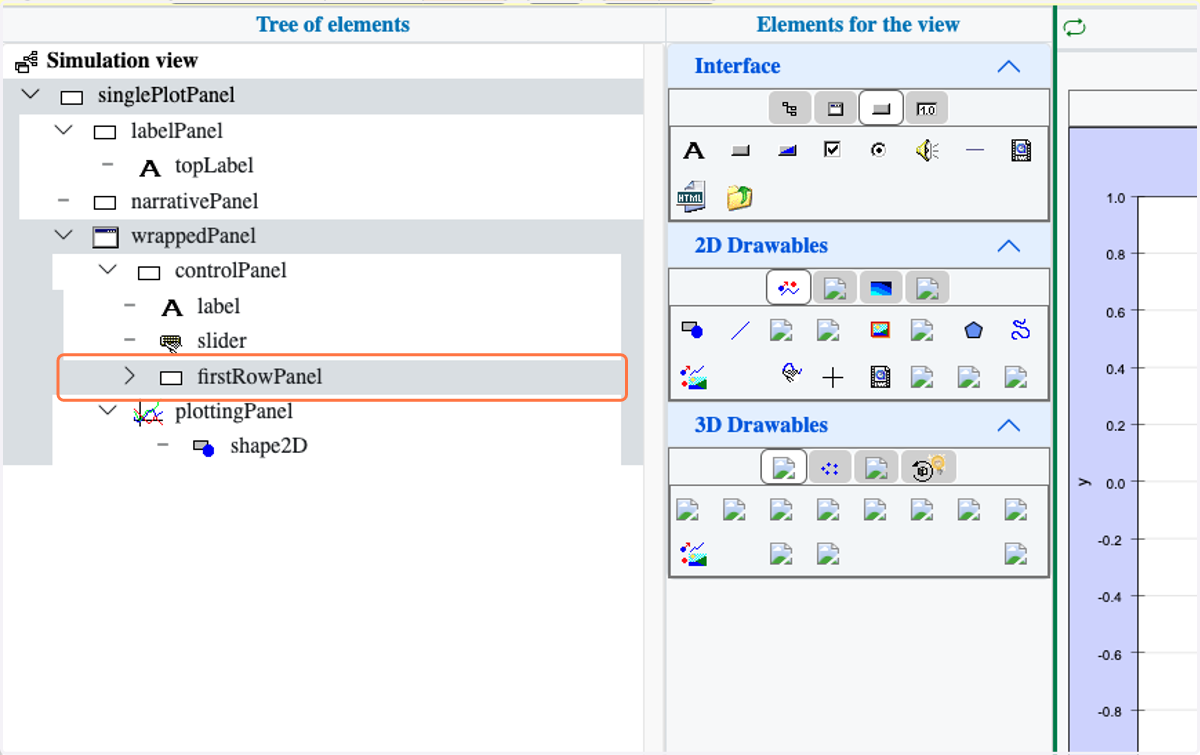Click on firstRowPanel