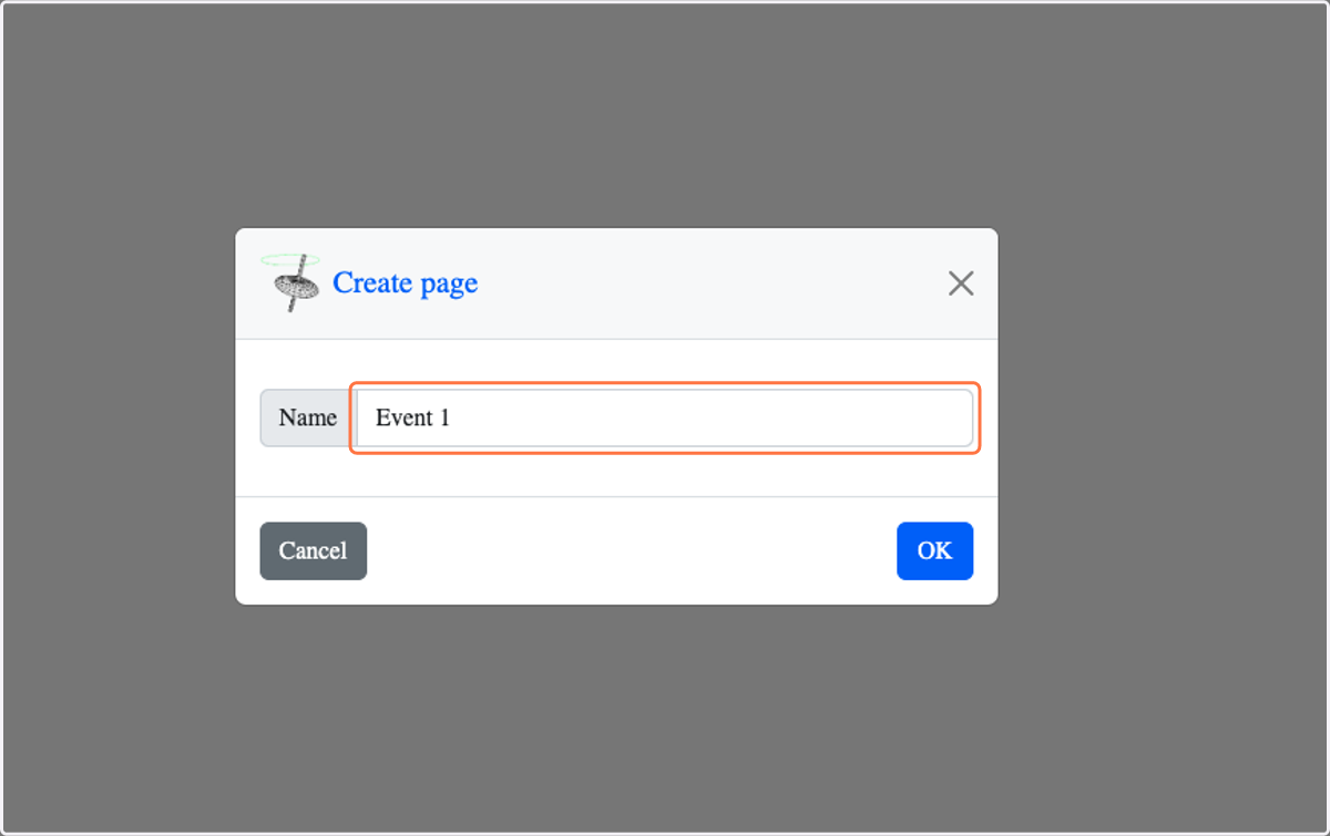 Click on Page name
