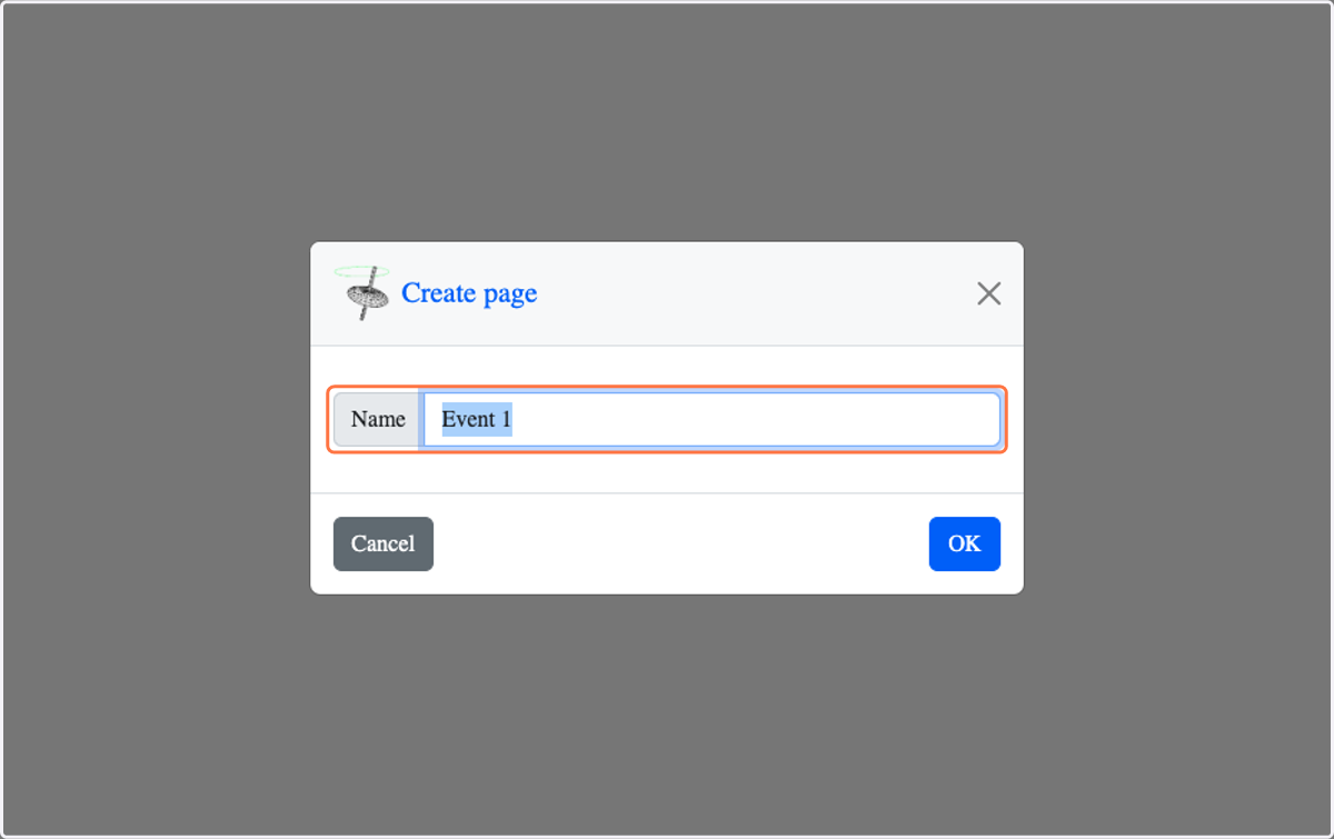 Click on Create page…