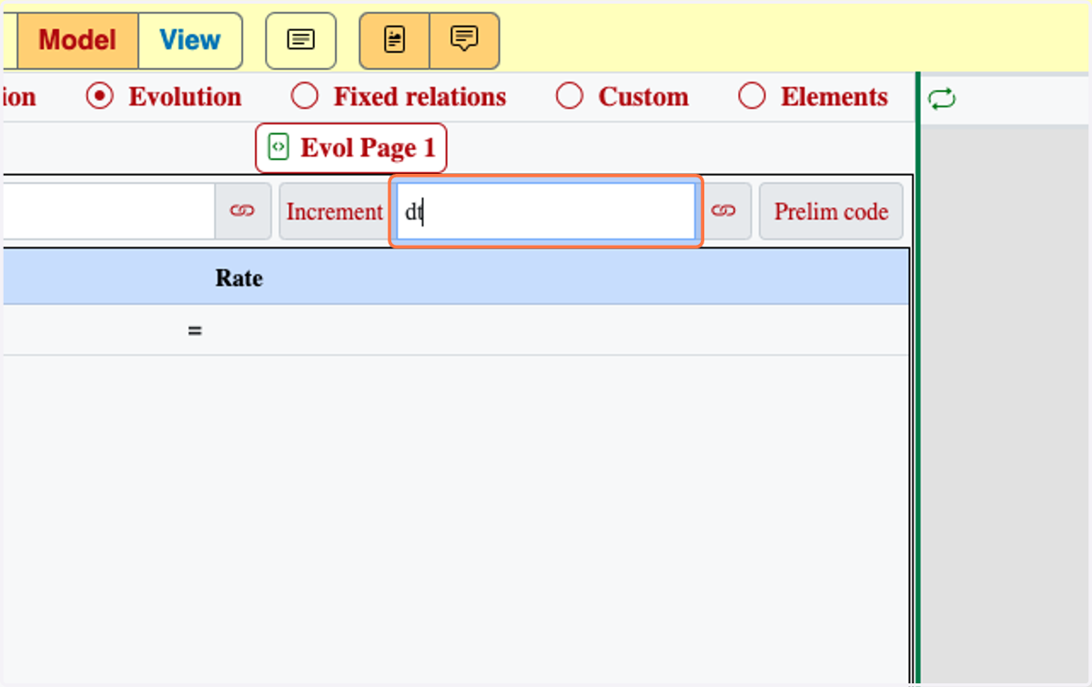 Type "dt" to introduce a variable called delta time