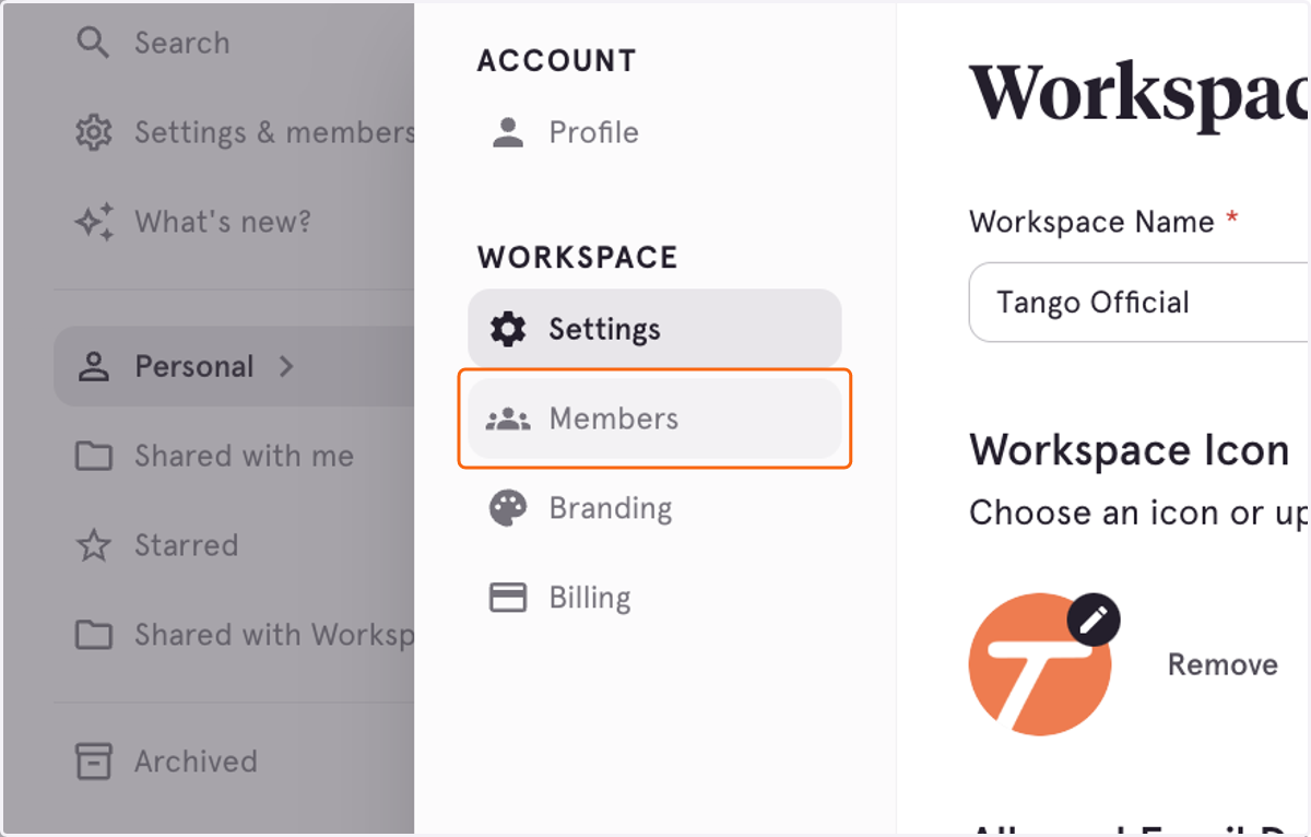 Click on Members