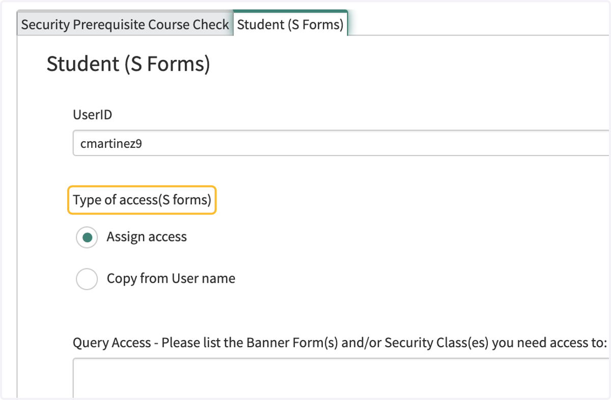 Review Type of Access
