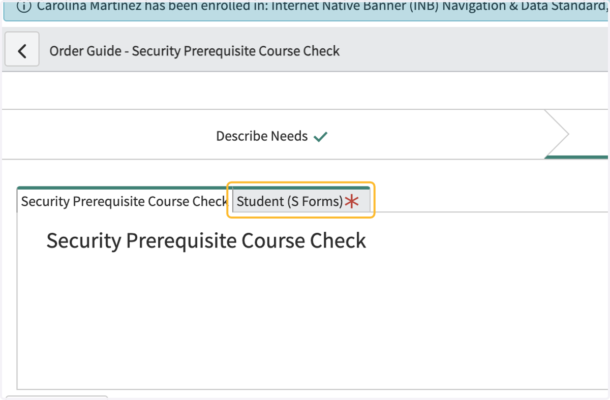 Select required tab for each form