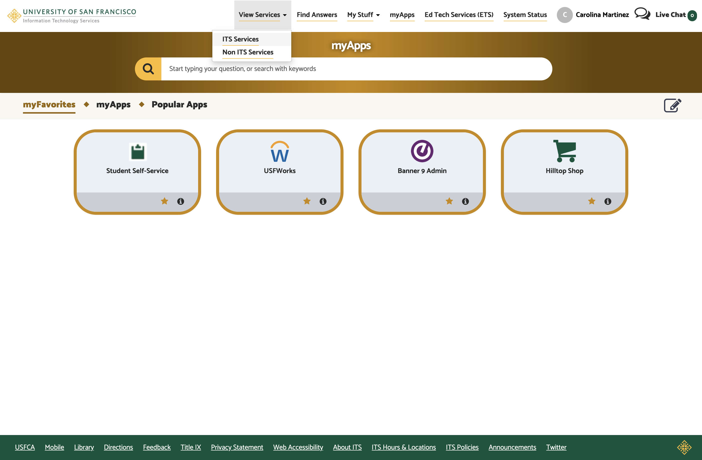Click on ITS Services