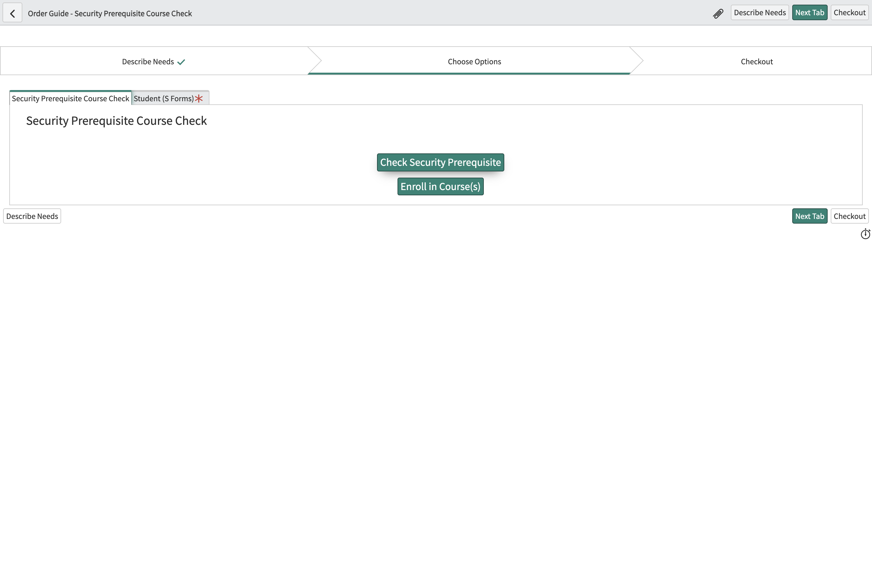 Click on Check Security Prerequisite