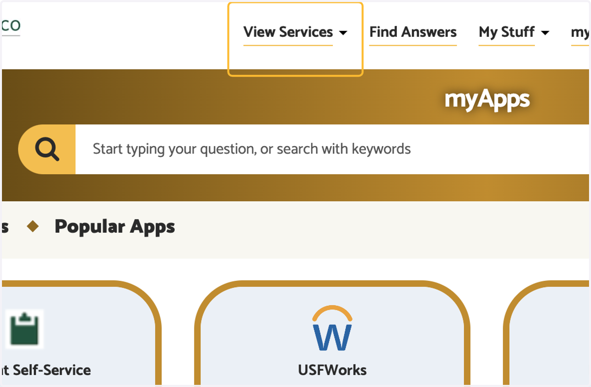 Click on View Services