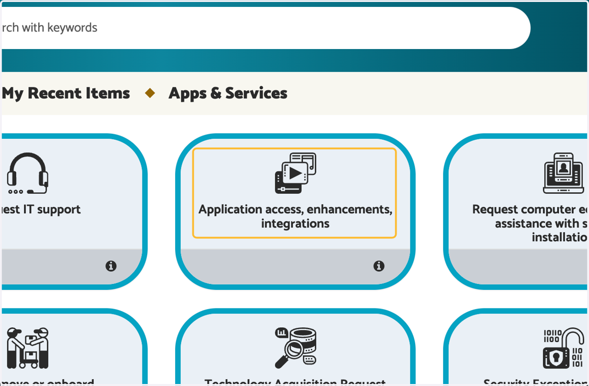 Click on Application access, enhancements, integrations