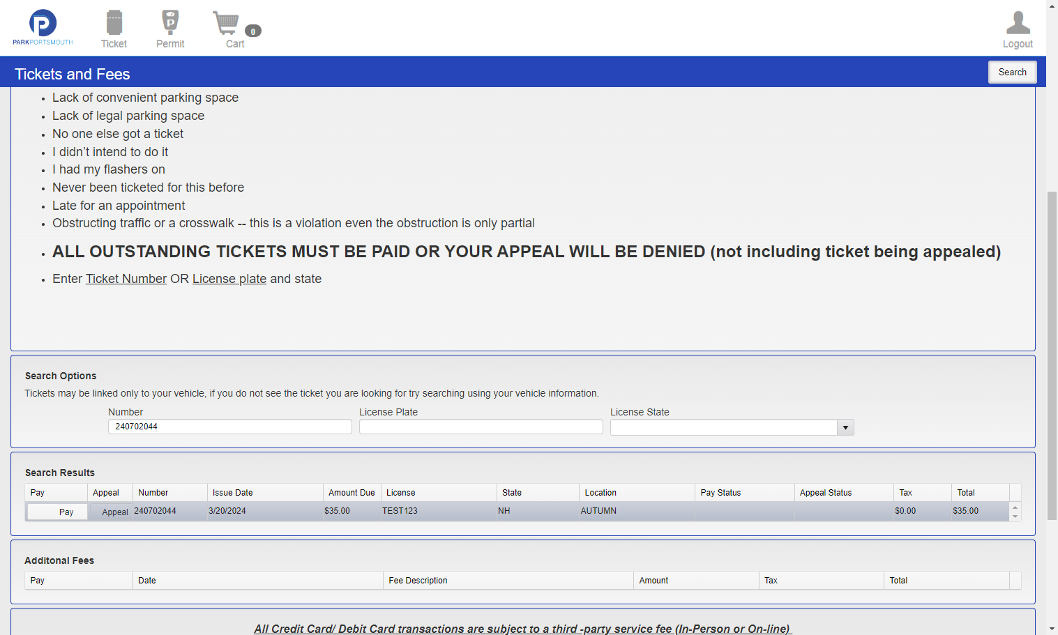 Click on Appeal