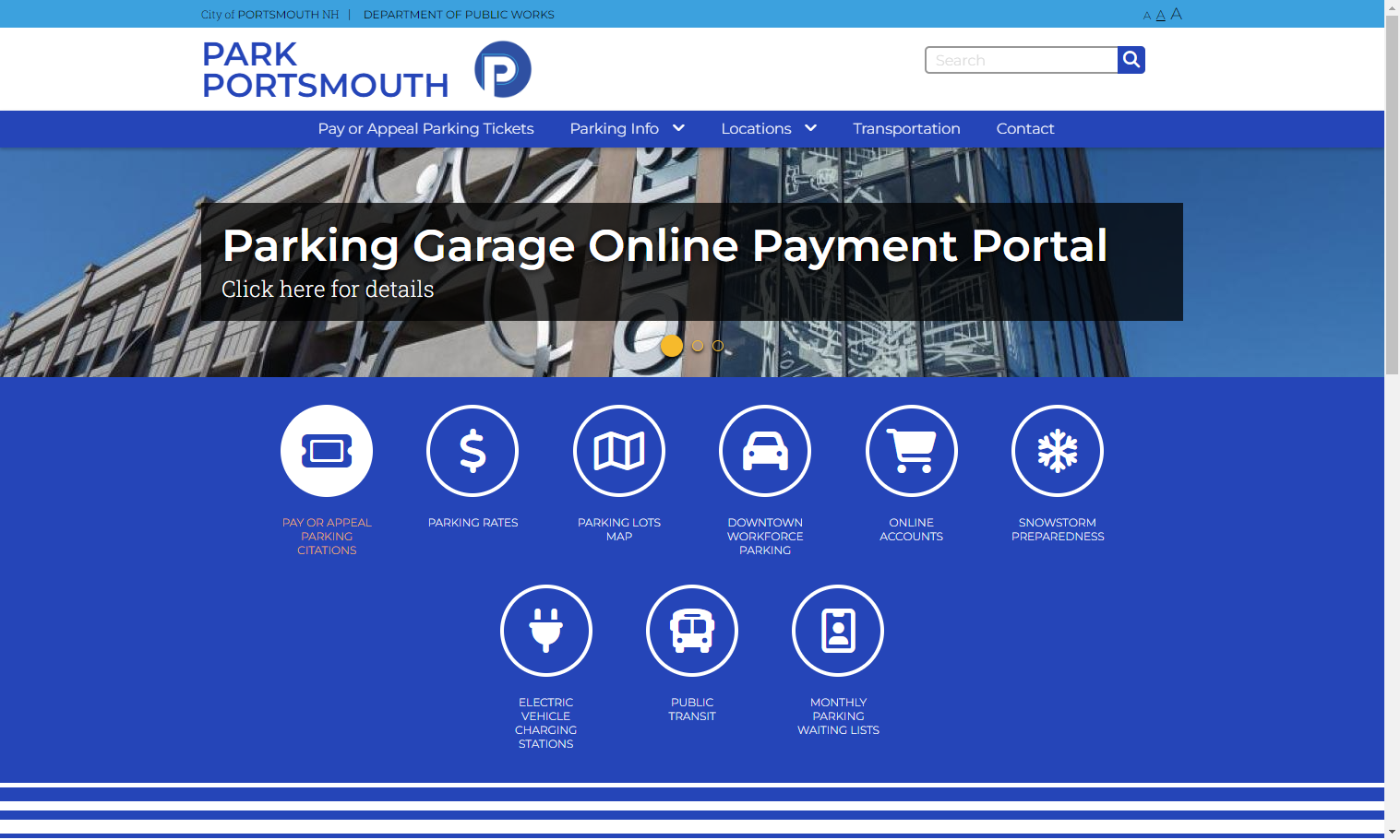 Click on PAY OR APPEAL PARKING CITATIONS