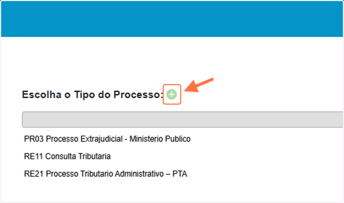 Escolha o Tipo do Processo:
