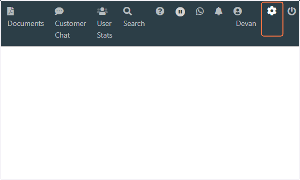 Click on the Admin Menu Button