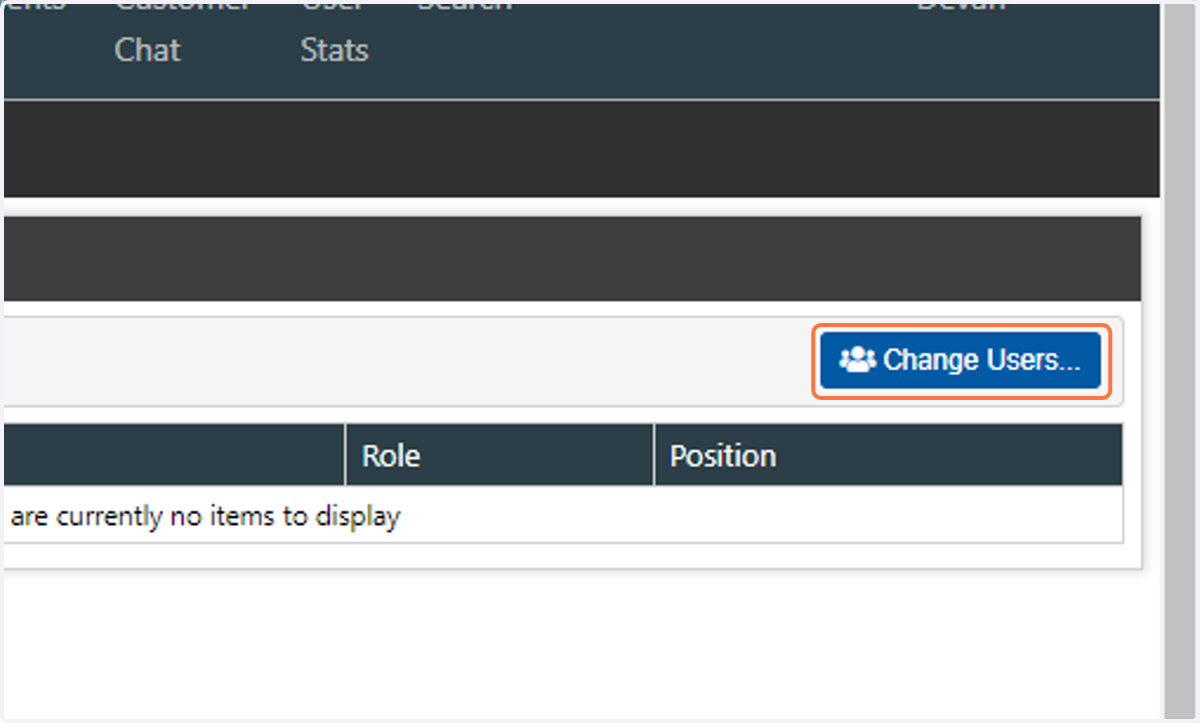 Click on "Change Users" to add users to this branch