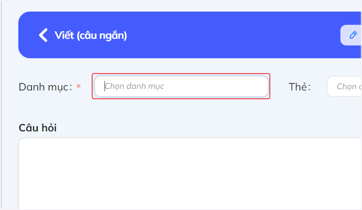 Nhấn vào "Danh mục". Sau đó chọn tên môn học tương ứng