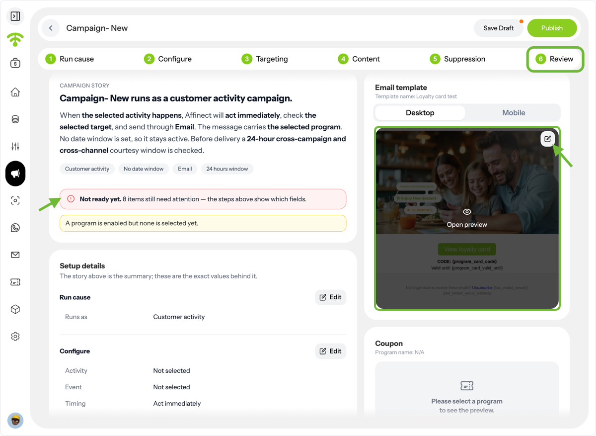 Review Your Campaign