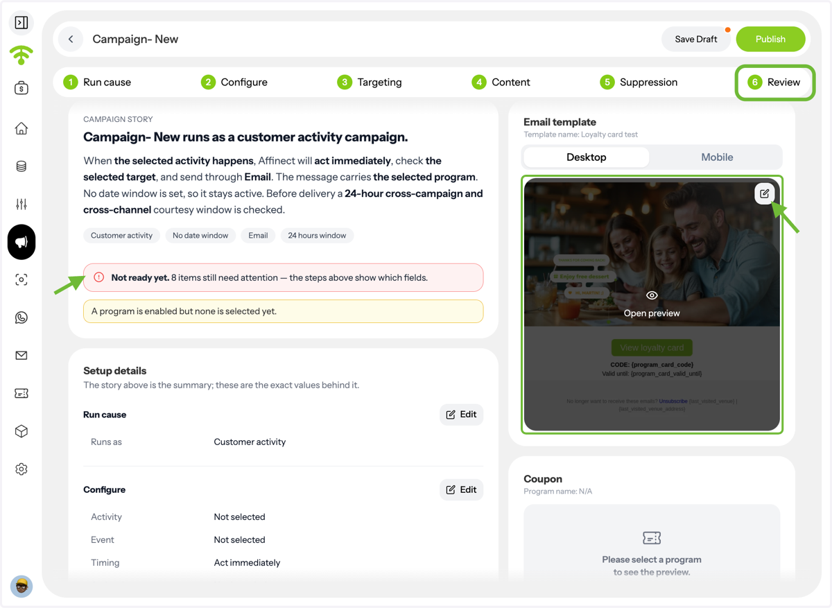 Review Your Campaign