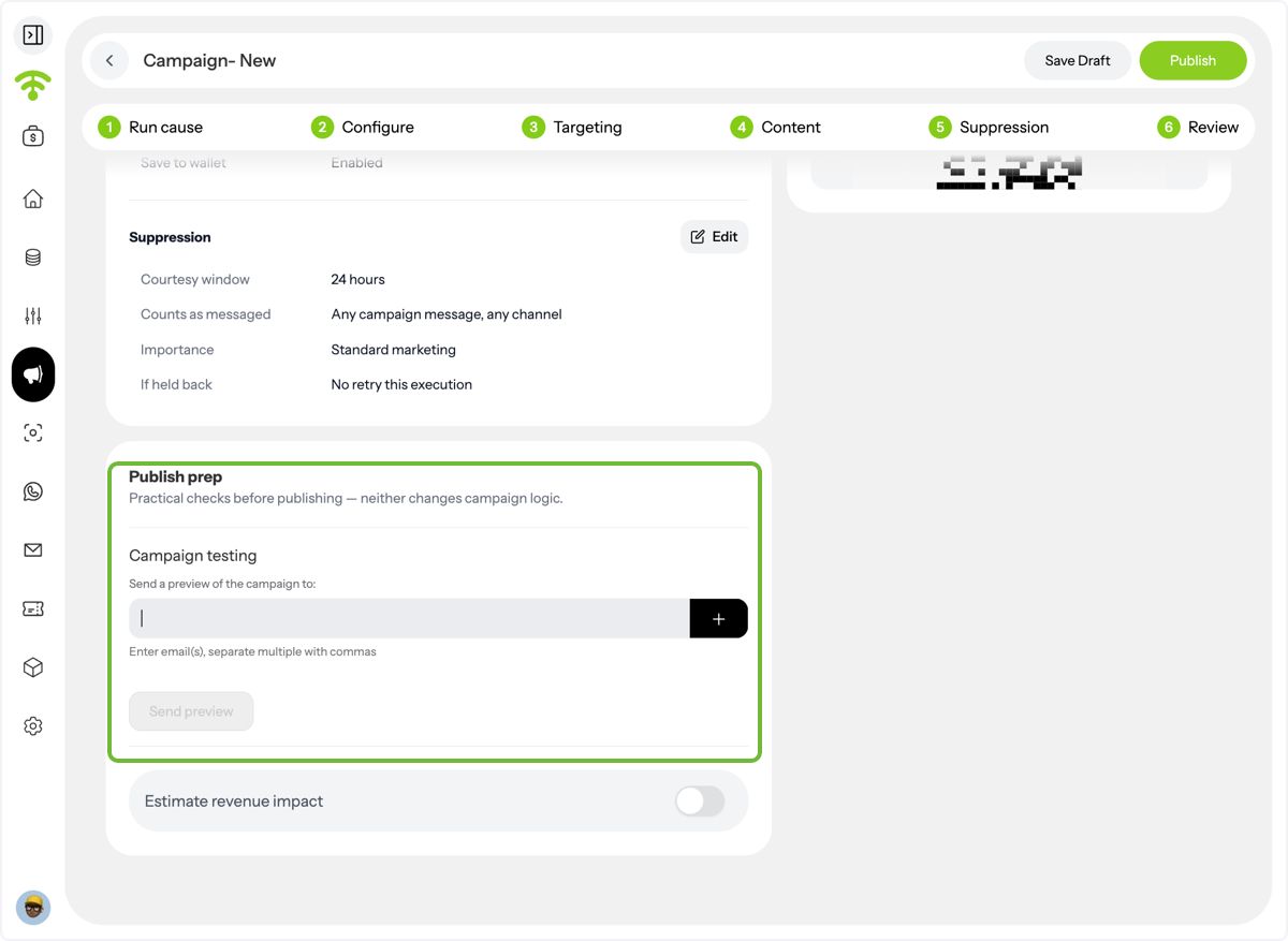 Send a Test & Publish