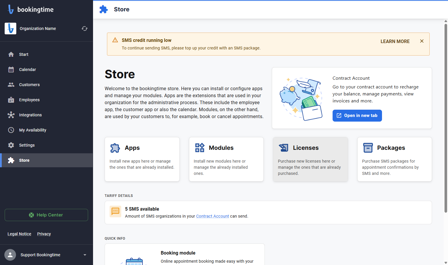 Click on Licenses…
