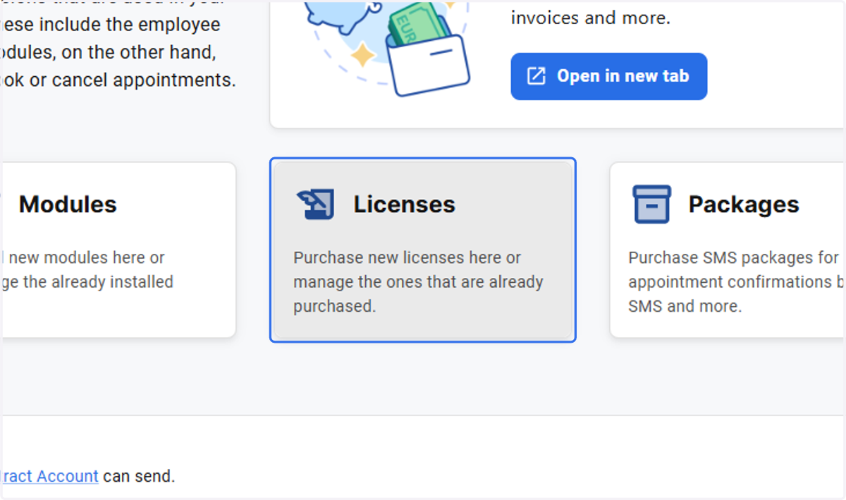 Click on Licenses…