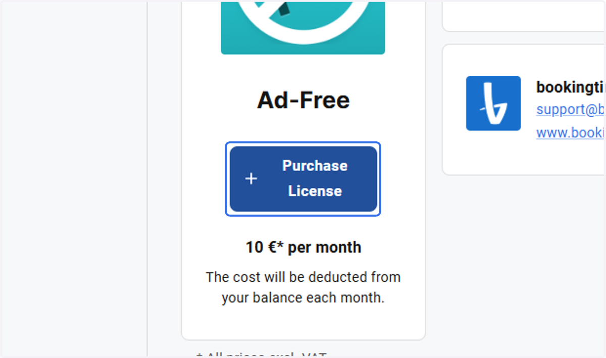 Click on Purchase License