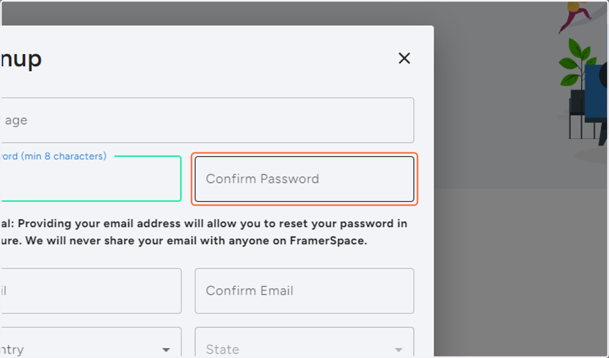 Confirm your Password