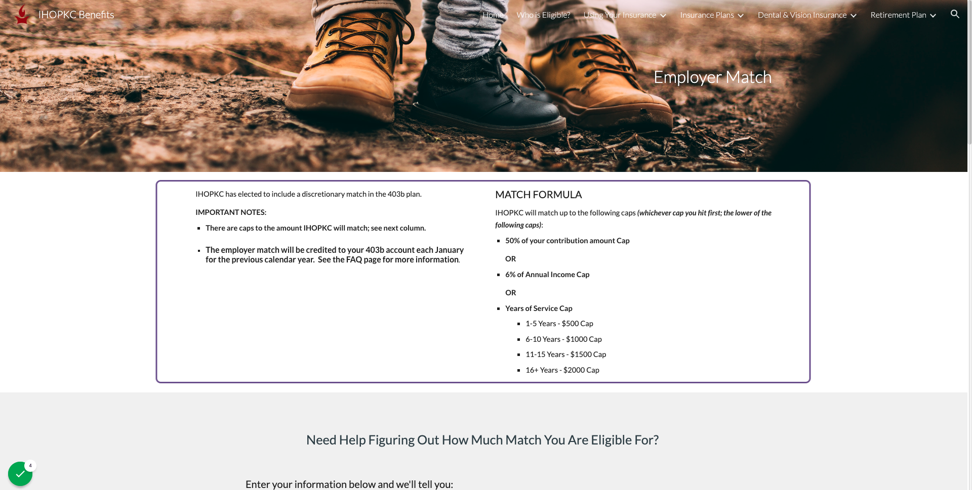Read how the matching plan works