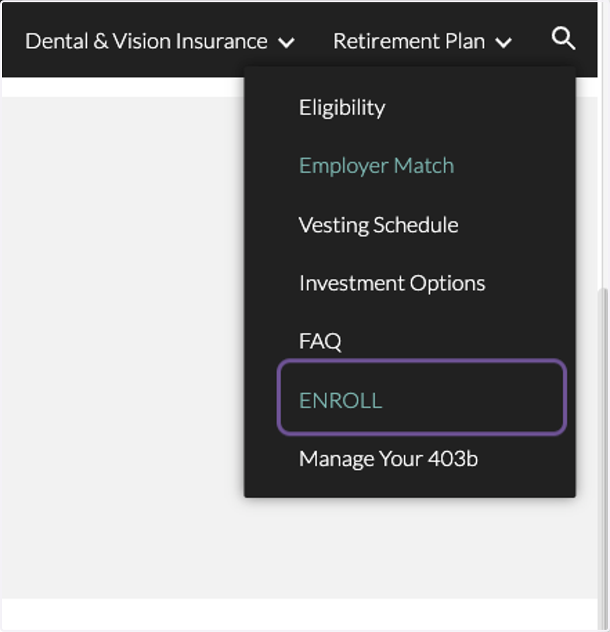 To ENROLL in the 403b Plan click on "Enroll" under the "Retirement Plan" tab