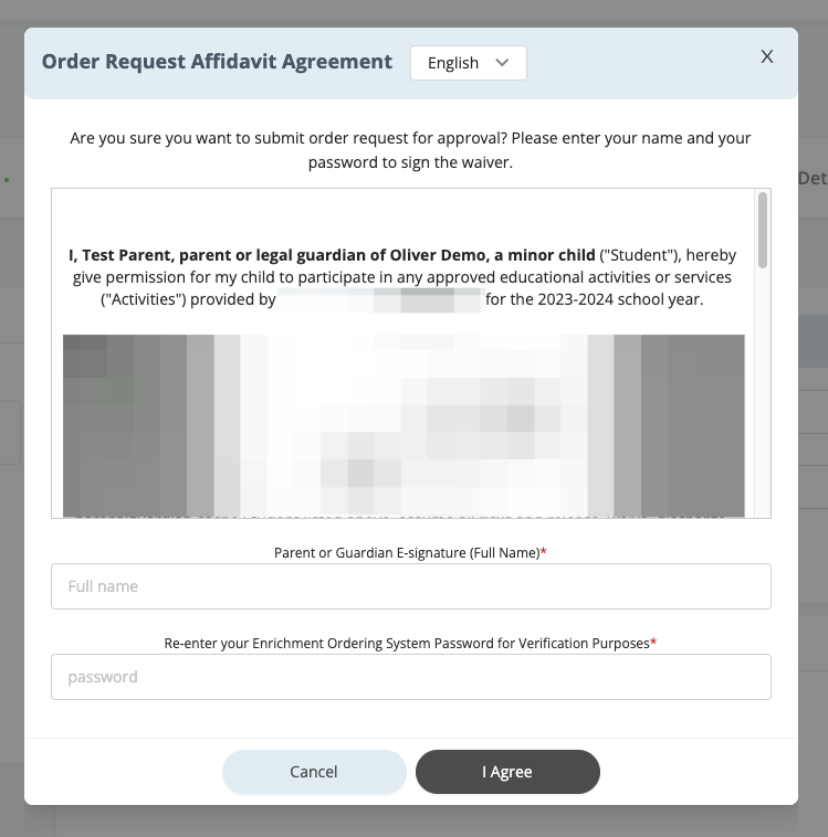 Sign Waiver or Affidavit