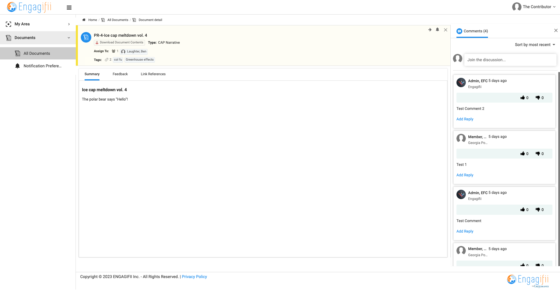 Click on Summary to view the document summary