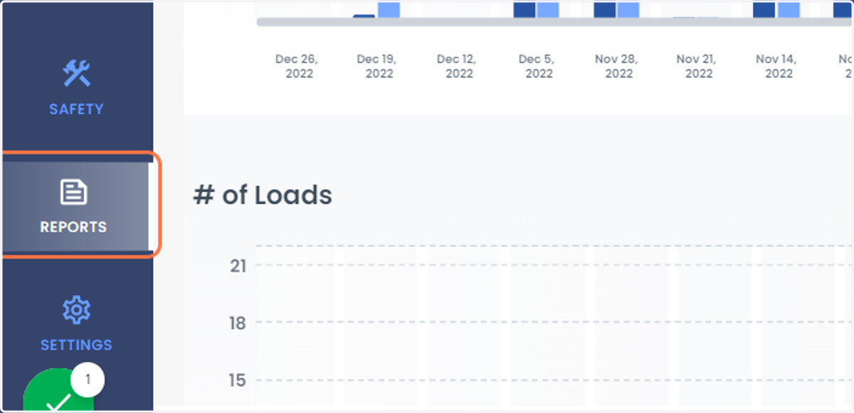 Click on REPORTS in the left side of the Navigation Bar