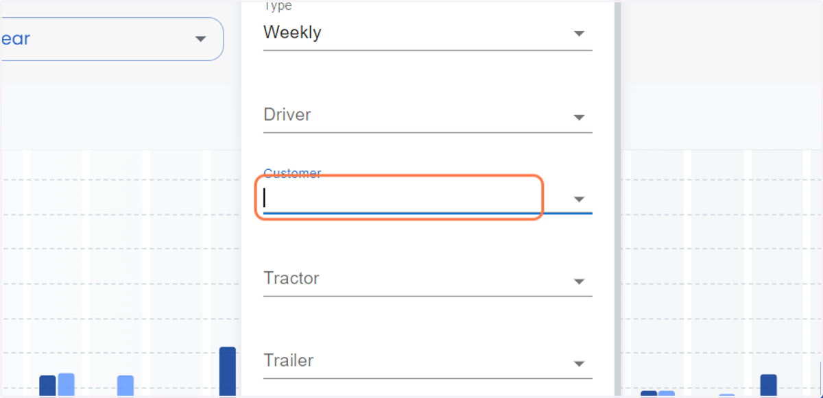 Click on Customer to select a specific customer