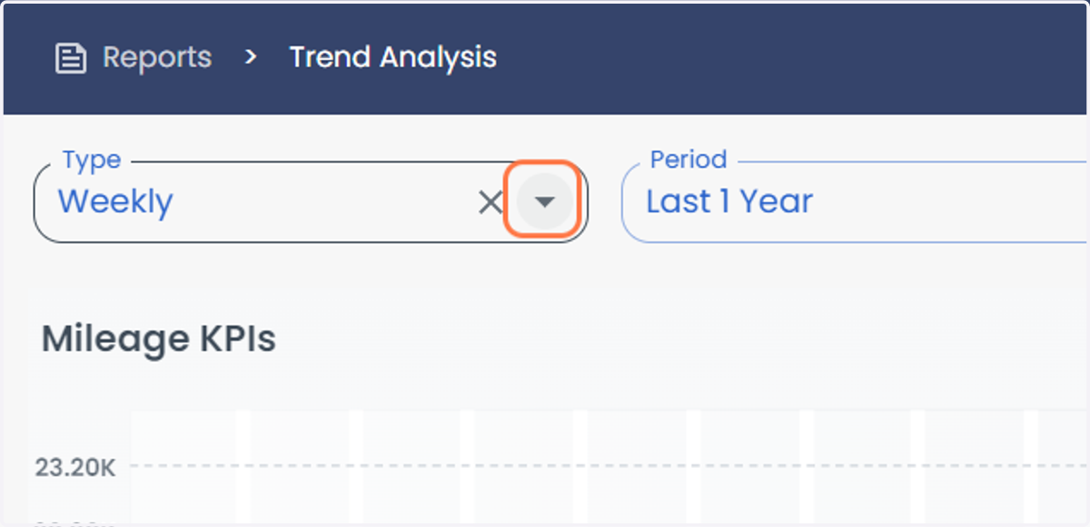 Click on Type Dropdown button to select either Weekly or Monthly