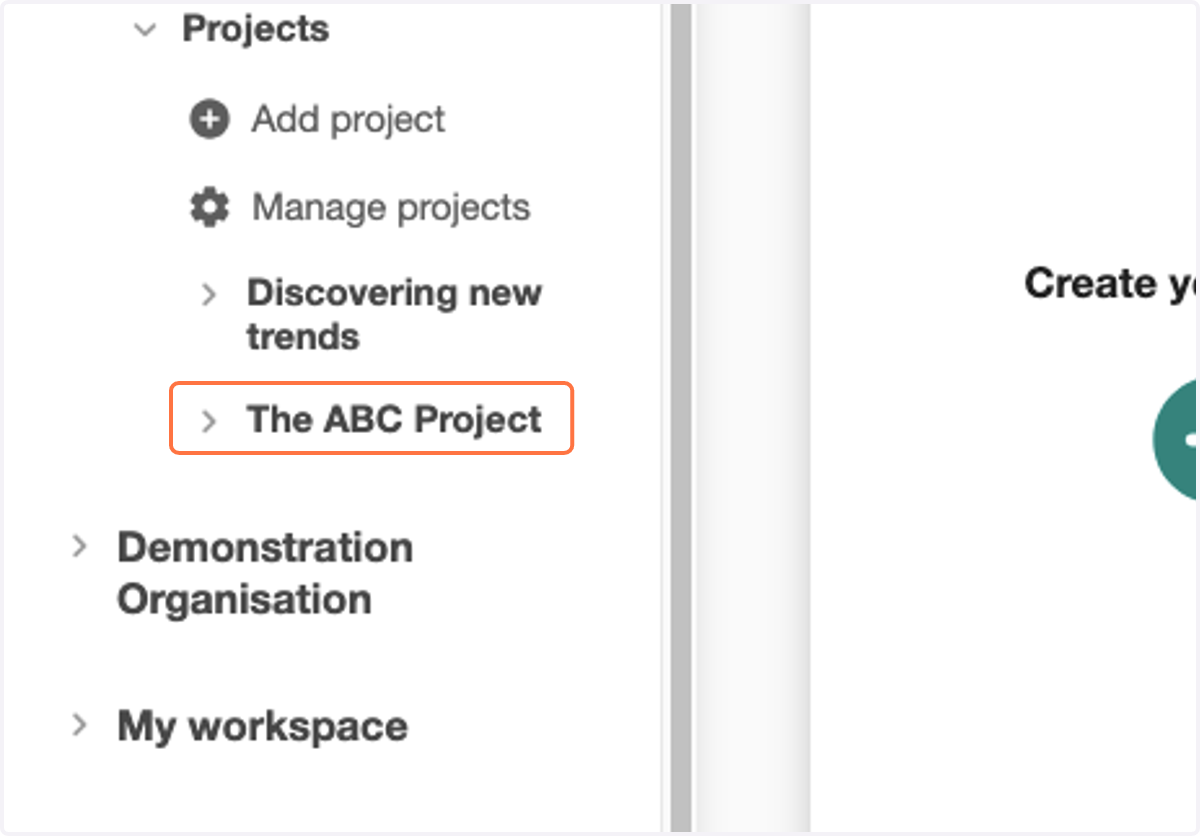 Select a project where you wish to upload the consent form